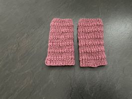 Handgestrickte Pulswärmer Amedisli Altrosa-Mauve