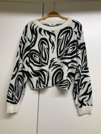 Pullover H&M schwarz weiss gemustert Grösse S/ M