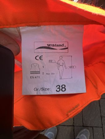 Wikland Arbeitshose, Gr. 38, Orange mit Reflektoren!