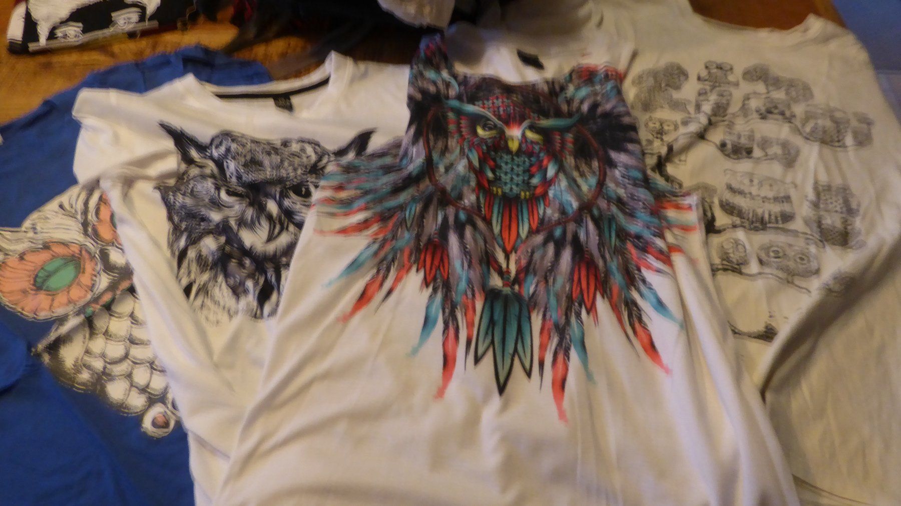 Lotti di vestiti: 4 schöne Tshirt EULEN MOTIV Gr S – Usato da Sargans venduto da Benziner 1