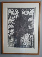 Originalwerk von Friedrich Kuhn gerahmt 84,5 x 62 cm