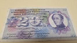 20 Franken 1979 Banknote Serie 104 Y guter Zustand