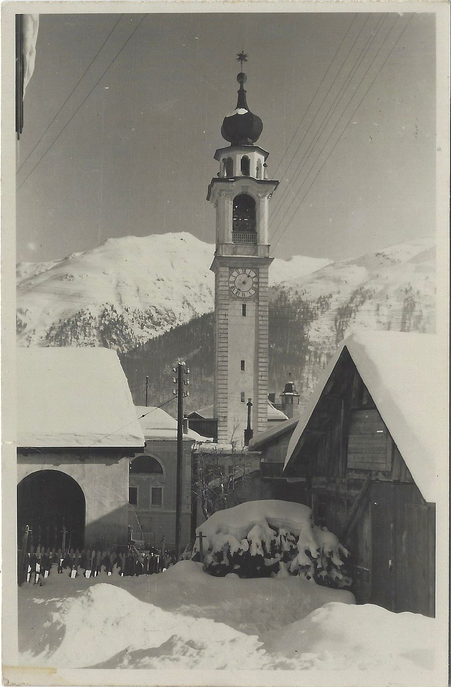 Cartoline postali: SAMADEN  -  mit Kirchturm im Winter – Usato da Bütschwil venduto da Jackson1A
