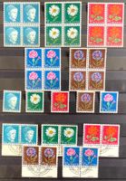 1963 Pro Juventute Viererblock Satz ** Einzel ** Doppel Tabs