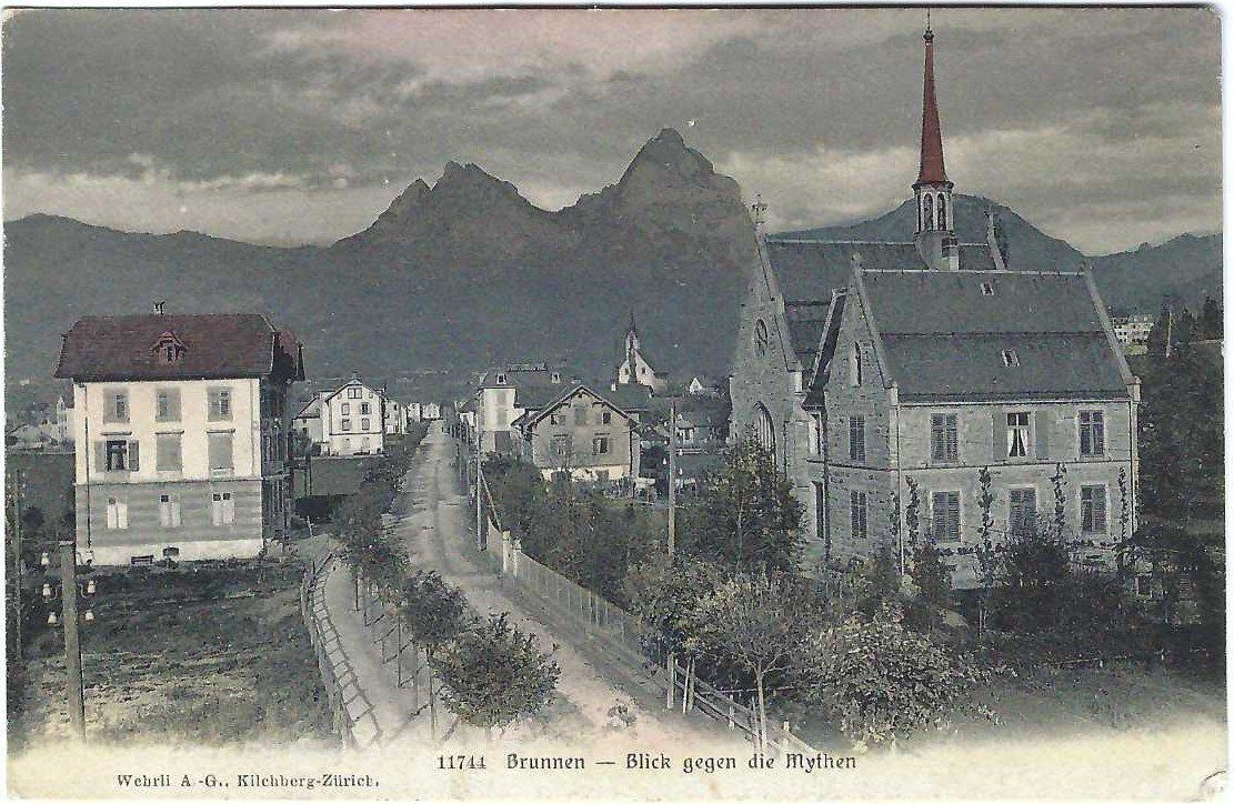 Ansichtskarten: Brunnen, alte Kantonsstrasse – Gebraucht aus Bürglen UR von Tellbike
