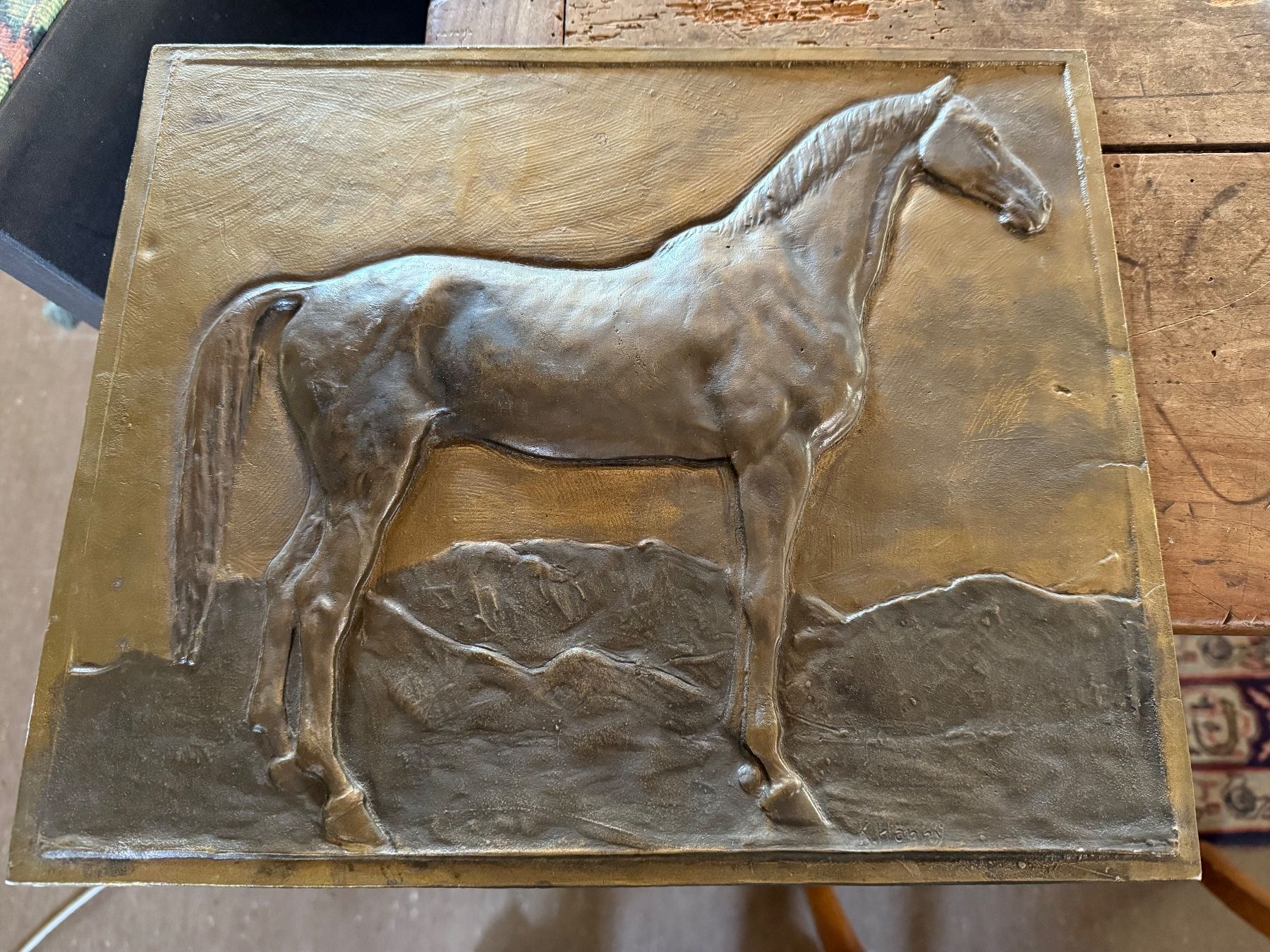 Sculture & Statue: (50) Hänny Bronce Relief Pferd, signiert – Usato da Bern venduto da Jwpm66