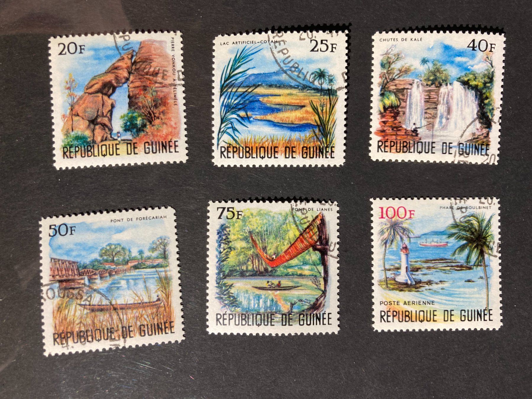 Tutti i francobolli: Guinea 1966 Satz Landschaften gestempelt – Usato da Liestal venduto da schnueps