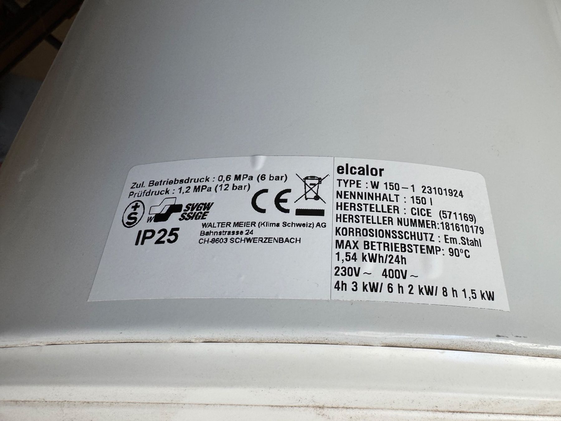 Sanitär: boiler électrique 150 litres occasion – Gebraucht aus Vevey von cburgle 2