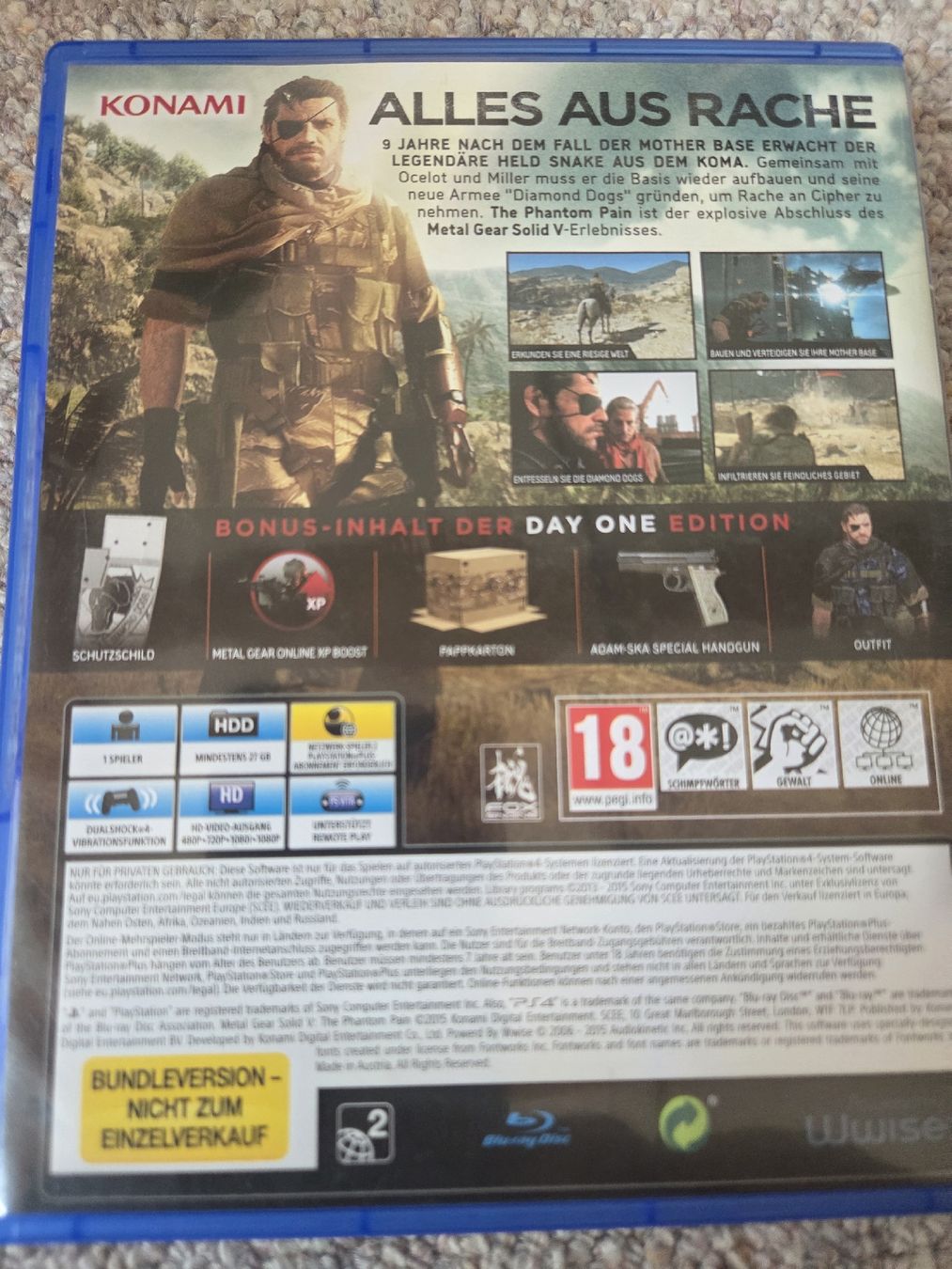 Sony Giochi: PS4 Metal Gear Solid V The Phantom Pain Day One – Nuovo (secondo la descrizione) da Elgg venduto da Darkvoid1991 1