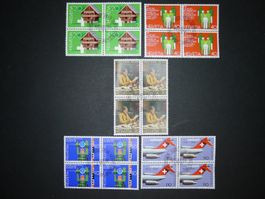 1981 Nr. 649-653 im 4er Block mit ET-Stempel ab Fr.1.-