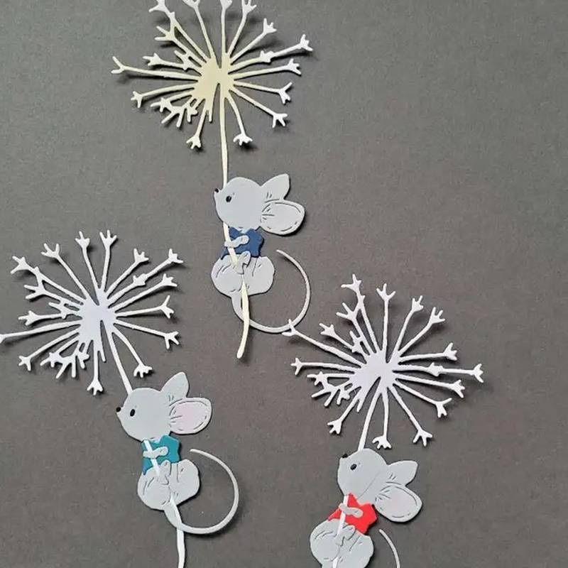Schablonen: Maus an Löwenzahnblume - Stanzschablonen – Neu und originalverpackt aus Frenkendorf von  2