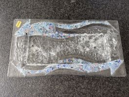 Glass Schale Dekoration Glasobjekt mit Farbspänen Handgemach