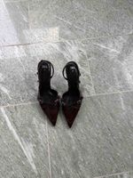 Zara Pumps dunkelrot Lederoptik Grösse 37 gebraucht