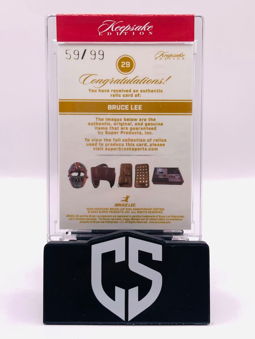 Carte collezionabili: 2024 Keepsake Bruce Lee Relic /99 50th Anniversary Edition – Usato da Zofingen venduto da collect.supply 1
