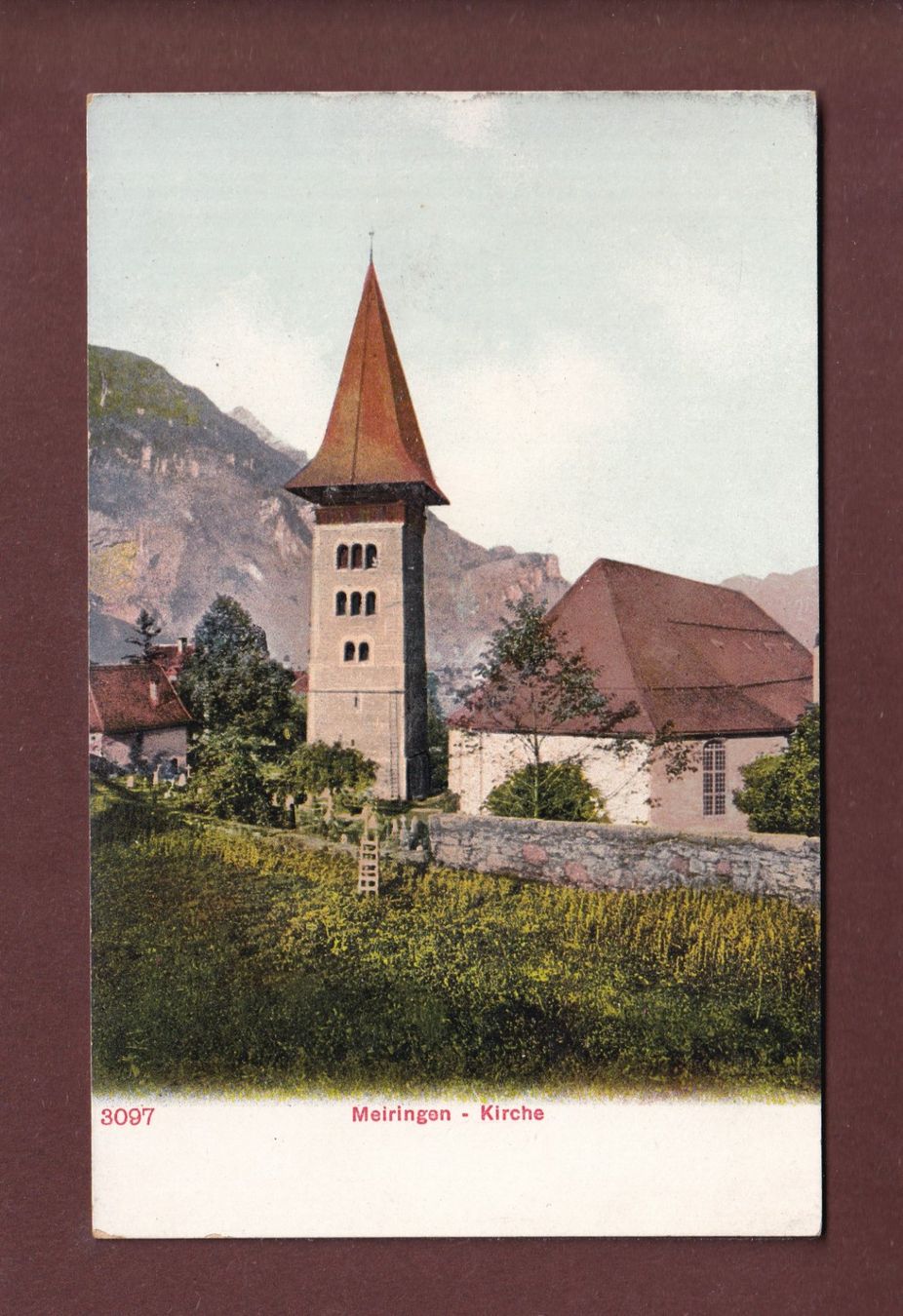 Cartoline postali: MEIRINGEN - Kirche – Usato da Pully venduto da nicecards-shop