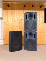 6 PA-Lautsprecherboxen – 4 grau, 2 schwarz