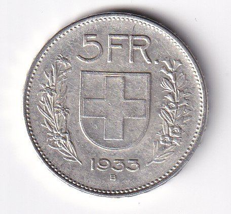 Toutes les monnaies: 5 Franken 1933 – D'occasion à Neuchâtel par karlpierrino
