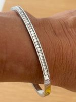 Luxus Edelsthal Armreif Armband Farbe :Silber Zirkonia Weiss