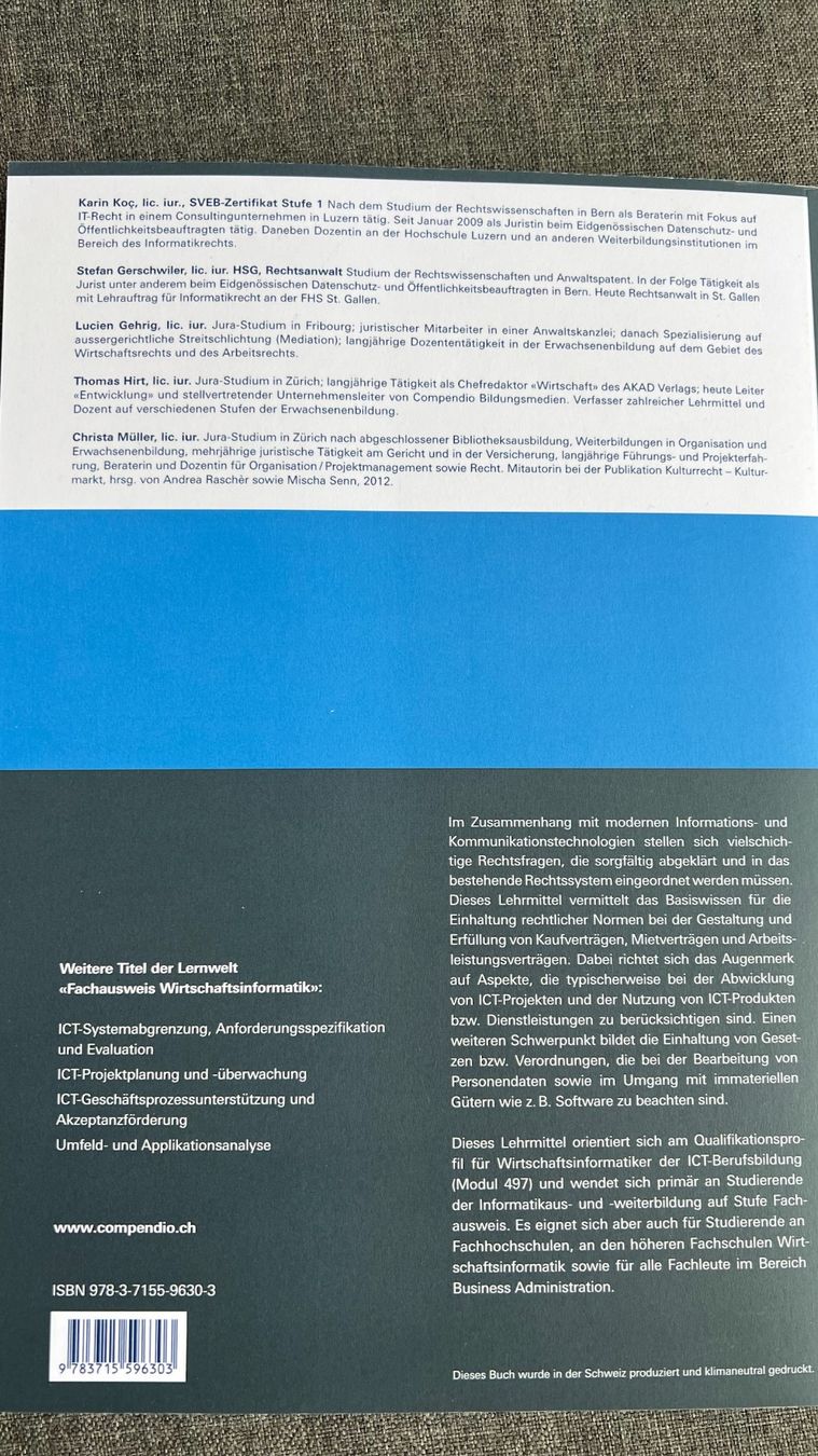 Bücher: IT Rechtskonformität – Gebraucht aus Bern von min_x5b5 1