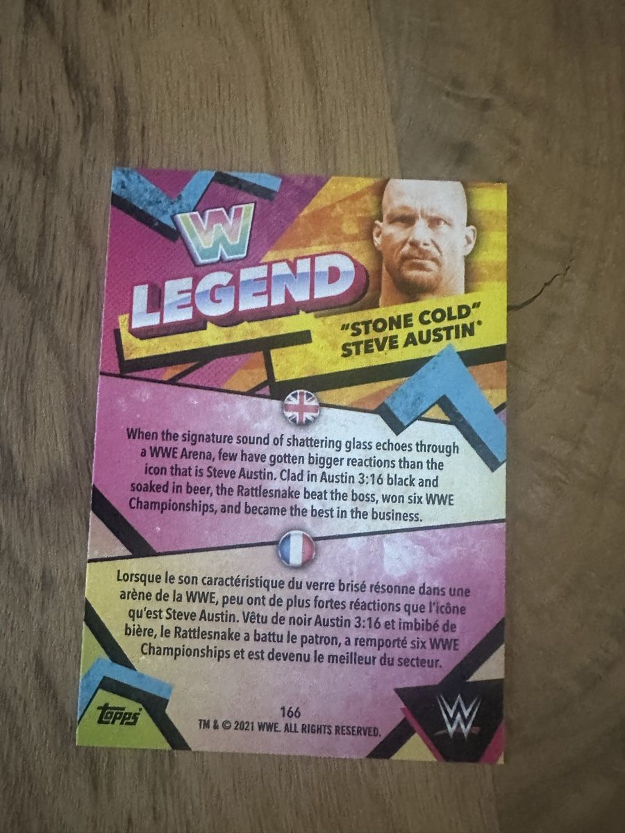 Topps Carte collezionabili: Topps WWE Legend Stone Cold Steve Austin – Nuovo (secondo la descrizione) da Luzern venduto da LuzernTCGLab 1