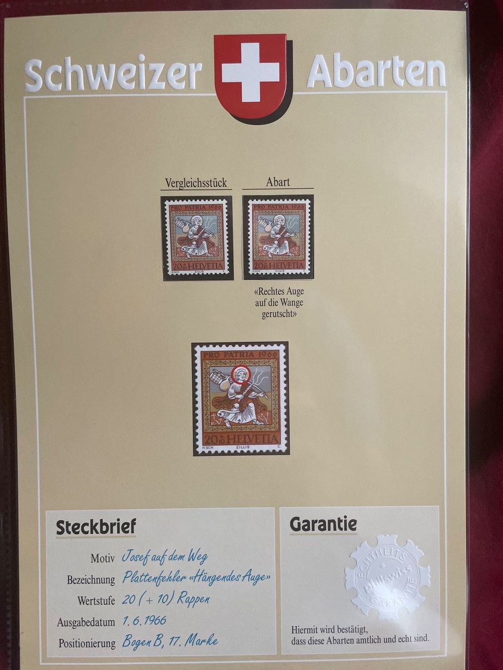 Tutti i francobolli: Schweizer Briefmarken-Abarten "Spinnä uf dem Hammer" Top! – Usato da Schüpfen venduto da Schuepfen45 9