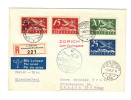 Flugbrief Zürich - Sion Sonderpostflug