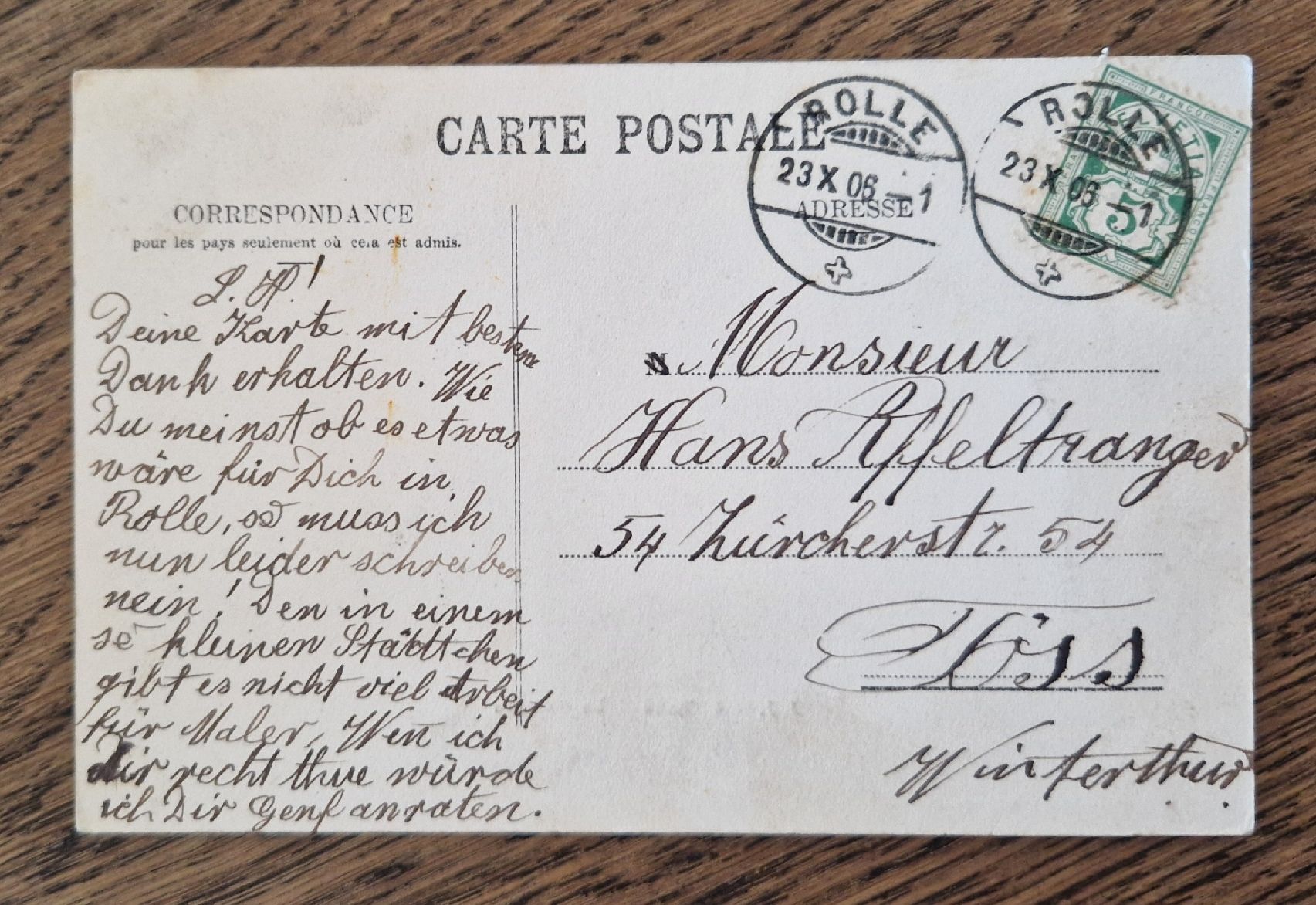 Ansichtskarten: Rolle, Le Château 1906 – Gebraucht aus Ebikon von Donar50 1