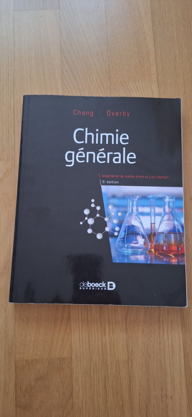 Libri: Chimie générale,  5e édi., Aurélie Arpin / Luc Papillon – Nuovo (secondo la descrizione) da Lussery-Villars venduto da pousinete02
