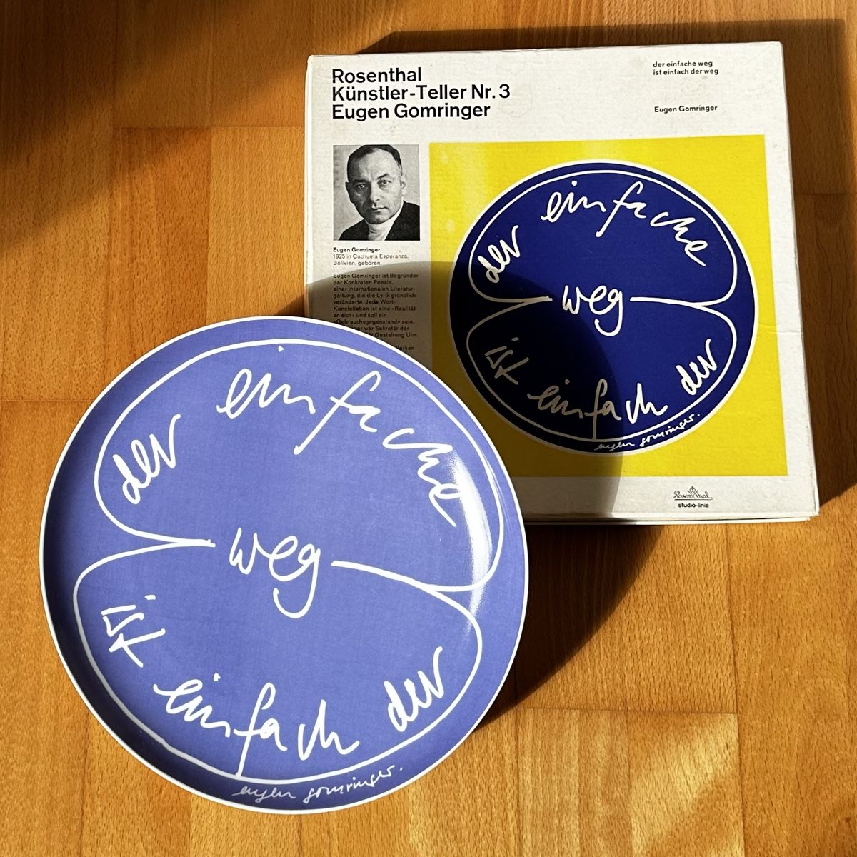 Rosenthal Teller: Künstler-Teller EUGEN GOMRINGER, Rosenthal, Umfeld Max Bill – Gebraucht aus Winterthur von gutDingmint