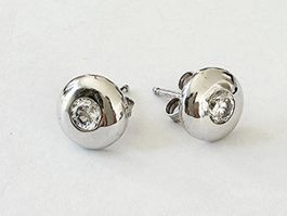 Silber 925 Ohrringe mit Zirkonia, modern & dezent - Neu