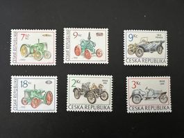 Tschechoslowakei 6 Oldtimer kl. Lot  postfrisch Luxus (C394)