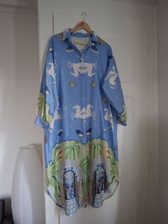 Longue robe chemise TU bleu ciel NEUVE