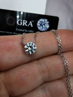 Collier argent avec diamant de moissanite de 1 ct certifié