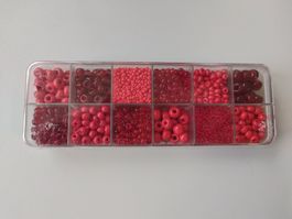 Preciosa Rocailles Glasperlen Perles Beads Box 12 Rot tönen