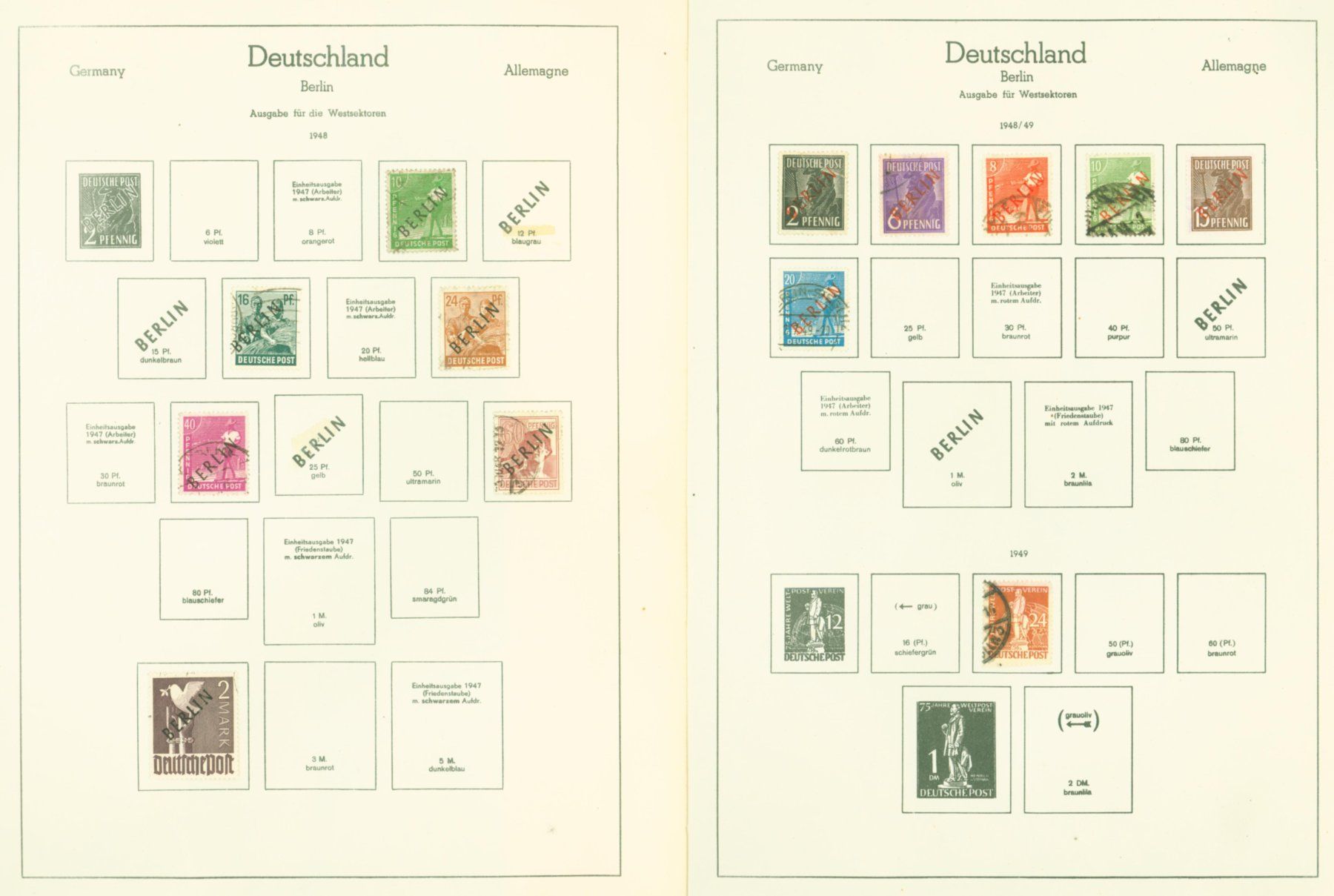 Alle Briefmarken: DE Sammlung Berlin 6 Seiten (AX448) – Gebraucht aus Seuzach von Harri19