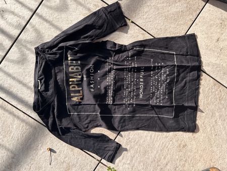 Noisy May Langarmshirt schwarz mit Aufdruck gebrauchter Zust