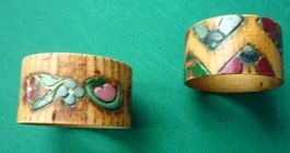 2 Serviettenringe aus Holz, Handarbeit, Vintage Style