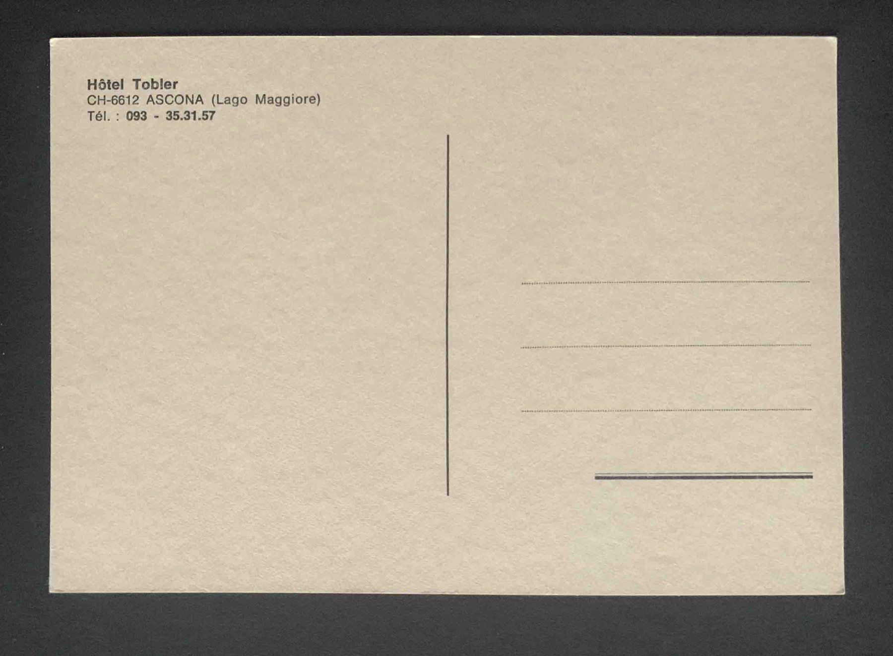 Cartes postales: AK Ascona Hotel Tobler – D'occasion à Goldau par artelier1 1