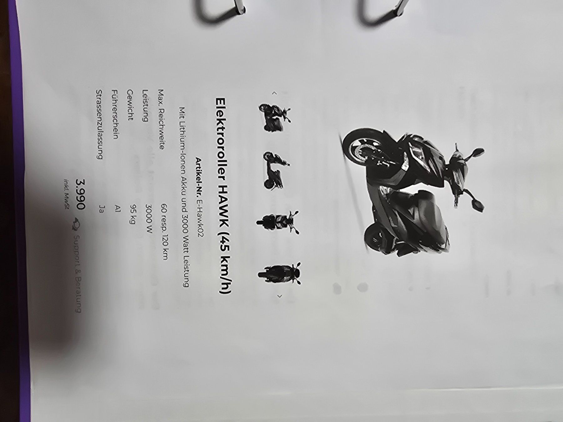 Scooter: Elektroroller Hawk 45km/h 3000Watt – Usato da Zürich venduto da Ricki25 5