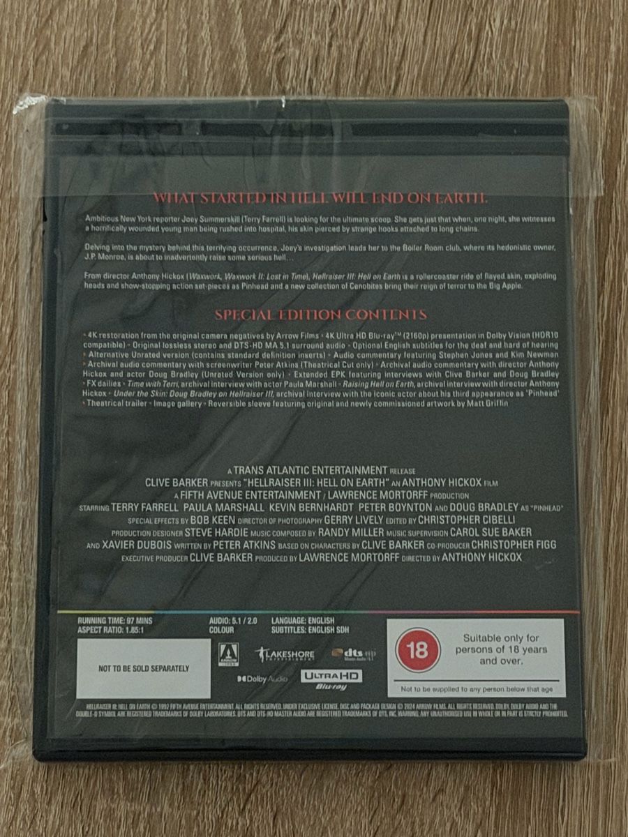 Tutti i DVDs: Hellraiser 3 - 4K/UHD wie neu arrow  – Nuovo (secondo la descrizione) da Stein am Rhein venduto da ricks0r 1