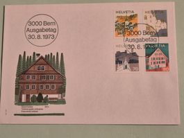 1. Tagesbrief Serie Dauermarken gestempelt 30.08.1973