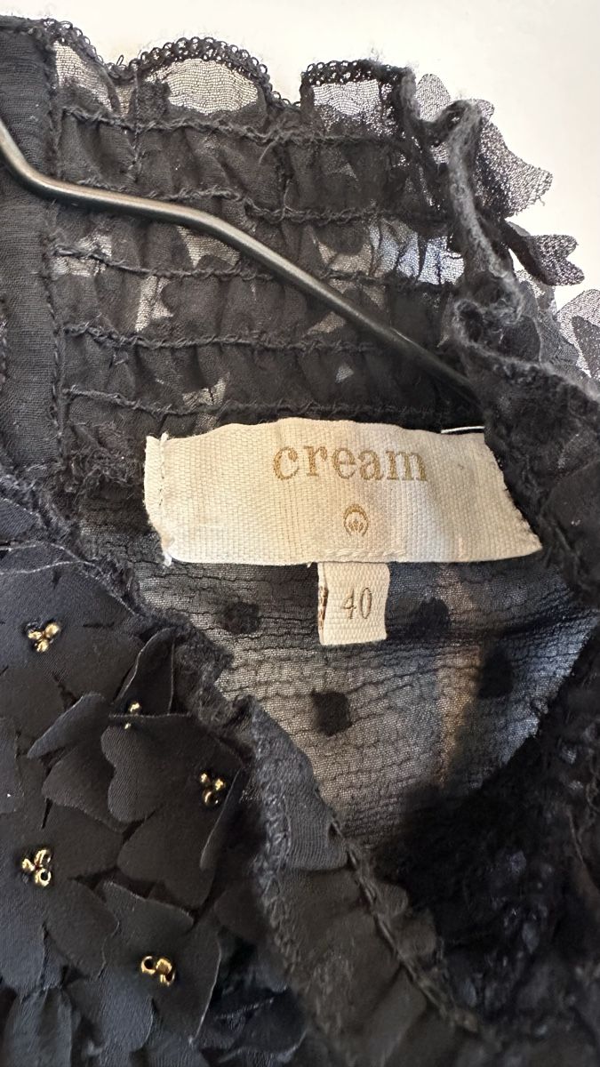 Top: Schwarze Cream Bluse, Grösse 40, festlich & elegant! – Usato da Neftenbach venduto da panam4 5