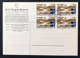 1939 MILIRÄRPOSTKARTE 4ER BLOCK GRENZBRIGADE 5