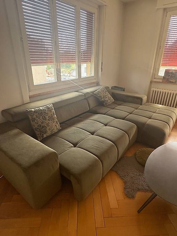Sofas: Grand canapé dangle vert taupe  – Gebraucht aus Fribourg von ame_5h25