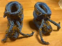 Babysöckli / Finken  💙🤎💙- mit Kordel - ab Geburt ●NEU●