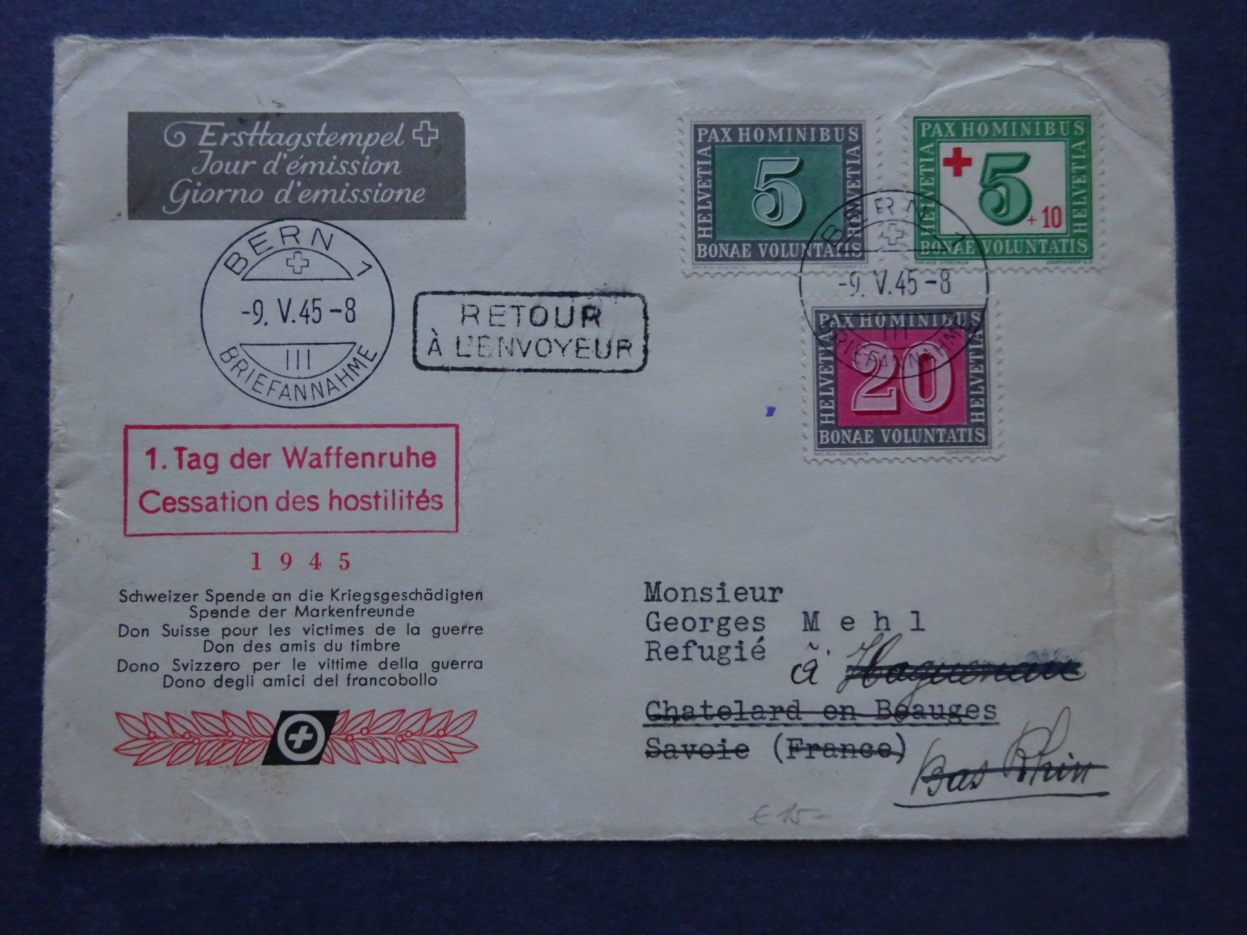 Tutti i francobolli: 1945 PAX FDC – Usato da Appenzell-Steinegg venduto da adi1975