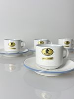 4x Rössler Porzellan Mokkatassen + Unterteller (FABRIKNEU)