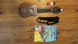 Ukulele mit Stimmgerät und Zubehör