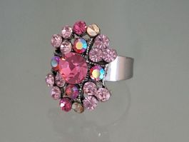 Ring  Vintage mit Kristallen 18mm innen