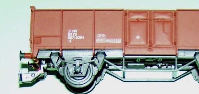 Rivarossi Modellini di ferrovie: Rivarossi H0 2083 Hochbordwagen E der FS, UIC, DC – Usato da Brüttisellen venduto da Rentner44zh 2